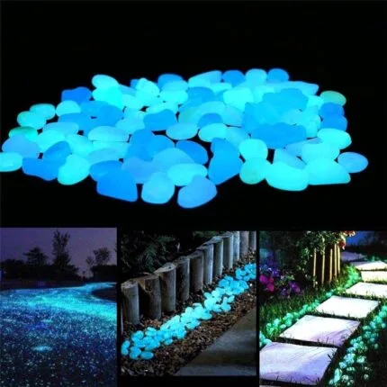 Garden Luminous Glowing Stone Glow In The Dark Pebbles
